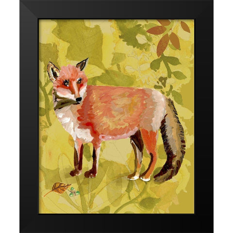 Foxy Black Modern Wood Framed Art Print by Sokal, Patti