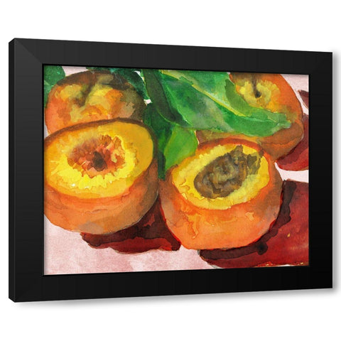 Nectarines Black Modern Wood Framed Art Print by Sokal, Patti
