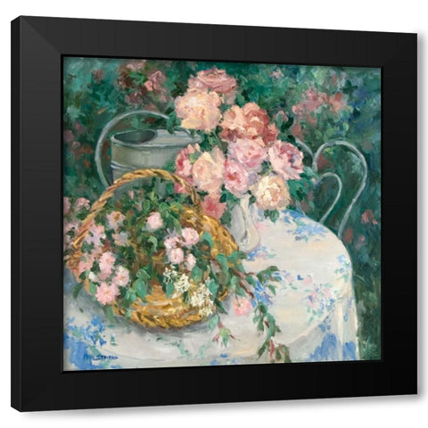 Summer Bouquet Black Modern Wood Framed Art Print by Stevens, Allayn