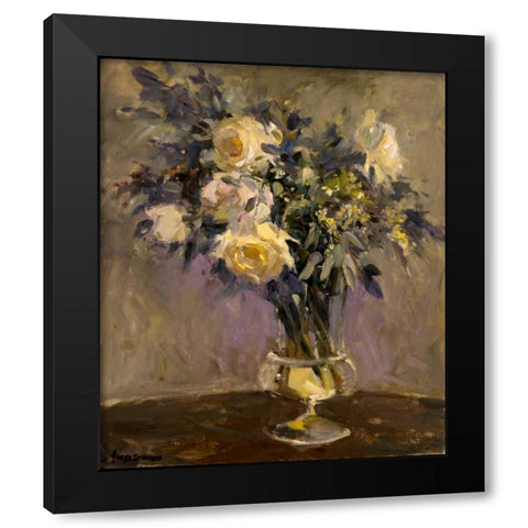 Evening Vase Black Modern Wood Framed Art Print by Stevens, Allayn
