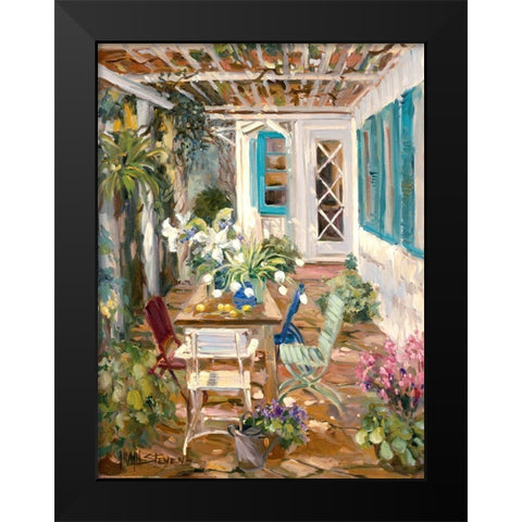 Summer Garden Black Modern Wood Framed Art Print by Stevens, Allayn
