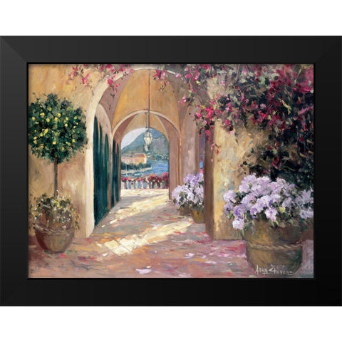 Seaside Portico Black Modern Wood Framed Art Print by Stevens, Allayn