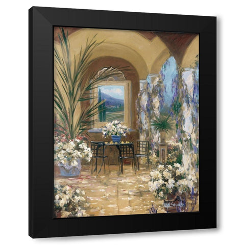 The Veranda 1 Black Modern Wood Framed Art Print with Double Matting by Stevens, Allayn