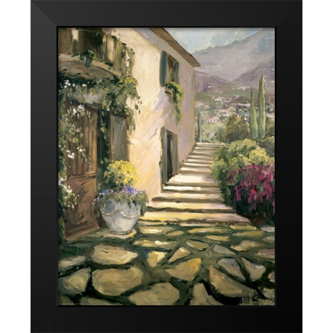 Sunlit Villa II Black Modern Wood Framed Art Print by Stevens, Allayn