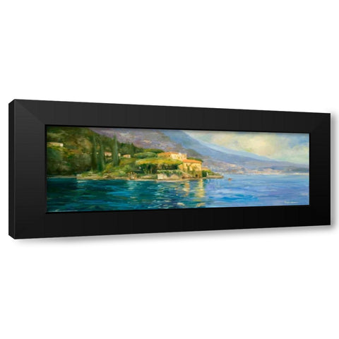 Lake Como Black Modern Wood Framed Art Print with Double Matting by Stevens, Allayn