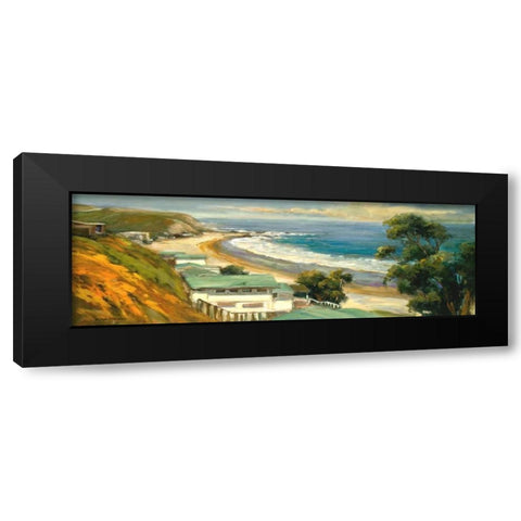 Sunlit Cove Black Modern Wood Framed Art Print with Double Matting by Stevens, Allayn