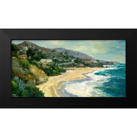 Seaside Cove Black Modern Wood Framed Art Print by Stevens, Allayn