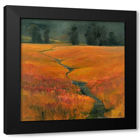 Safari Stream Black Modern Wood Framed Art Print by Stevens, Allayn
