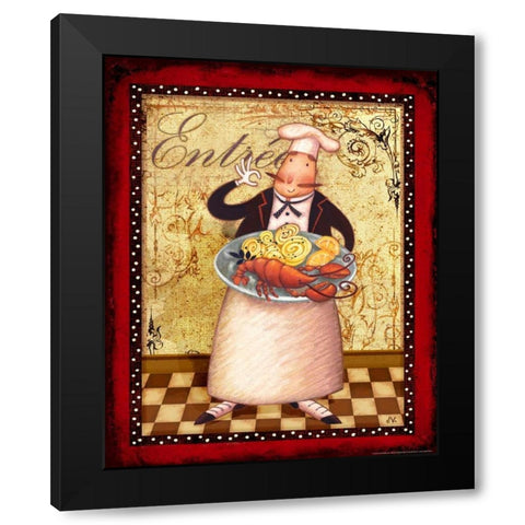Chef 3 EntrÃ©e Black Modern Wood Framed Art Print with Double Matting by Eisner, Viv