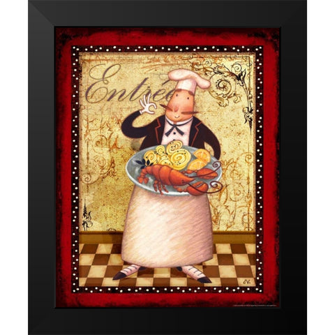 Chef 3 EntrÃ©e Black Modern Wood Framed Art Print by Eisner, Viv