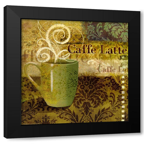 Coffee 1 Latte Black Modern Wood Framed Art Print with Double Matting by Eisner, Viv