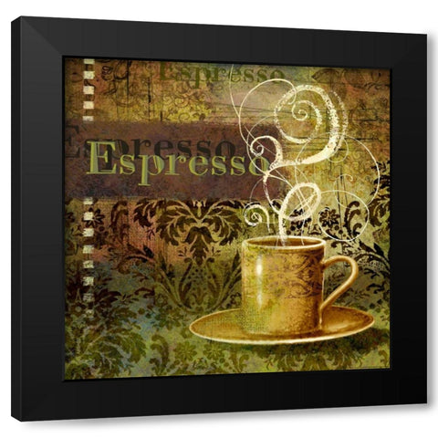 Coffee 3 Espresso Black Modern Wood Framed Art Print by Eisner, Viv