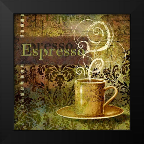 Coffee 3 Espresso Black Modern Wood Framed Art Print by Eisner, Viv