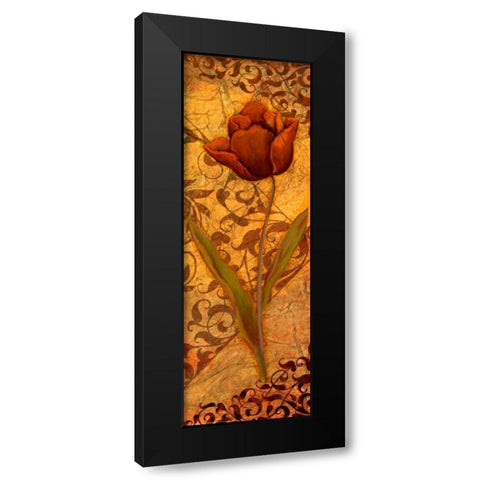 Red Tulip Two Black Modern Wood Framed Art Print with Double Matting by Eisner, Viv