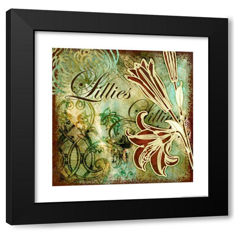 Lillies 1  Black Modern Wood Framed Art Print by Eisner, Viv