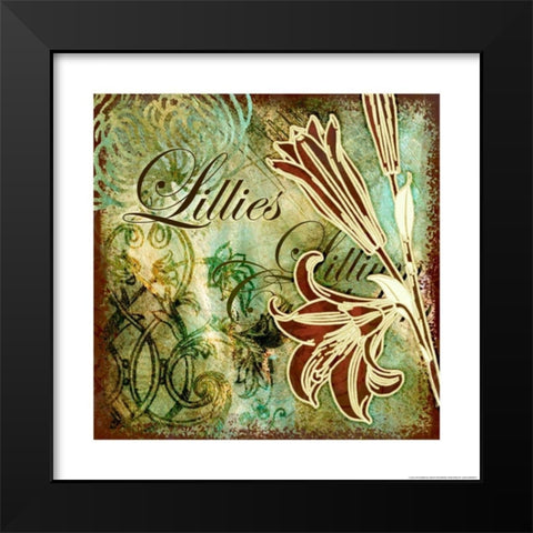 Lillies 1  Black Modern Wood Framed Art Print by Eisner, Viv