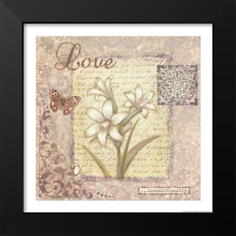 Word 1 Love Black Modern Wood Framed Art Print by Eisner, Viv