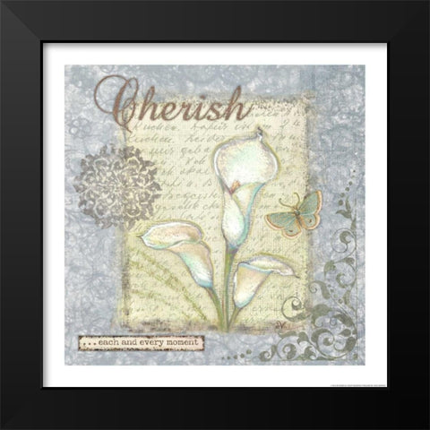 Word 2 Cherish Black Modern Wood Framed Art Print by Eisner, Viv