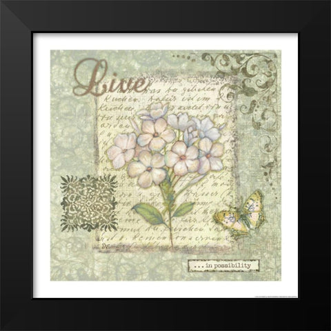 Word 4 Live Black Modern Wood Framed Art Print by Eisner, Viv