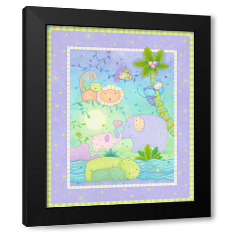 Animal Babies 1 Black Modern Wood Framed Art Print with Double Matting by Eisner, Viv