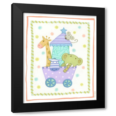 Animal Cart Black Modern Wood Framed Art Print with Double Matting by Eisner, Viv