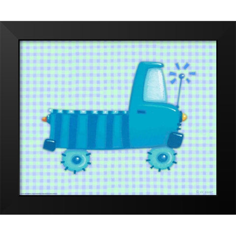 Blue Truck Black Modern Wood Framed Art Print by Eisner, Viv