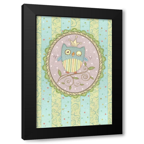 Winking Owl Black Modern Wood Framed Art Print by Eisner, Viv