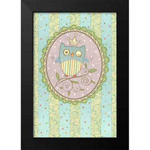 Winking Owl Black Modern Wood Framed Art Print by Eisner, Viv