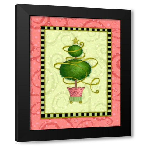 Holiday Tree 1 Black Modern Wood Framed Art Print with Double Matting by Eisner, Viv
