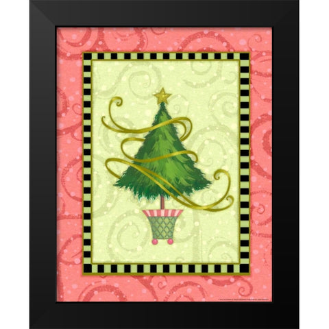 Holiday Tree 2 Black Modern Wood Framed Art Print by Eisner, Viv