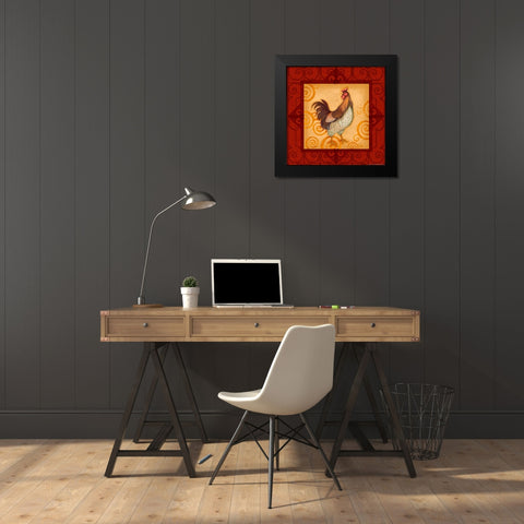 Rooster 4 Black Modern Wood Framed Art Print by Eisner, Viv