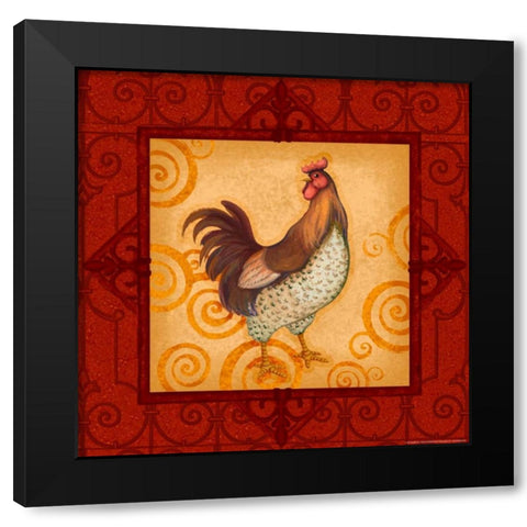 Rooster 4 Black Modern Wood Framed Art Print with Double Matting by Eisner, Viv