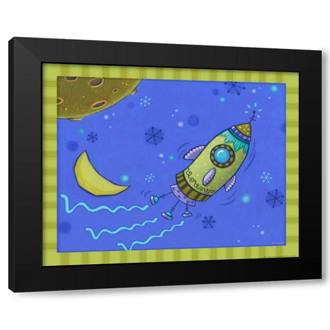 Spaceship Black Modern Wood Framed Art Print by Eisner, Viv