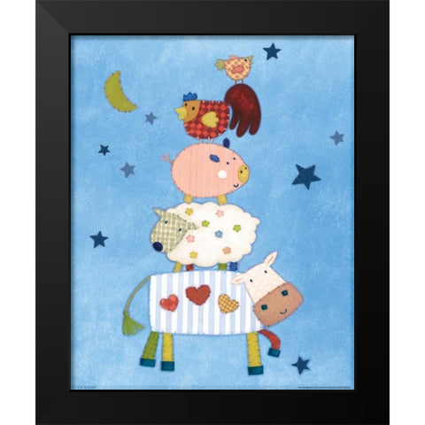 Farm Friends Black Modern Wood Framed Art Print by Eisner, Viv