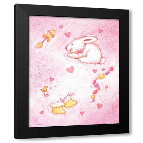 Nursery 1 Bunny Black Modern Wood Framed Art Print with Double Matting by Eisner, Viv