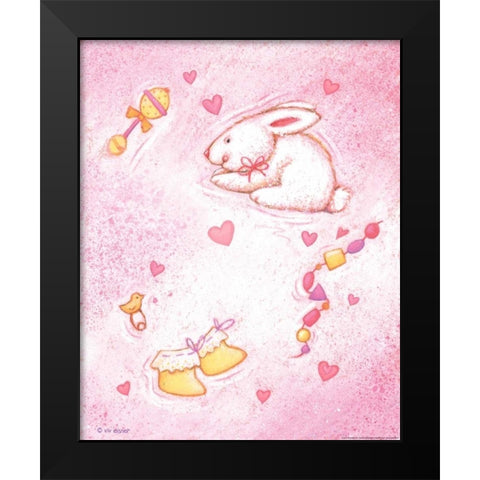 Nursery 1 Bunny Black Modern Wood Framed Art Print by Eisner, Viv