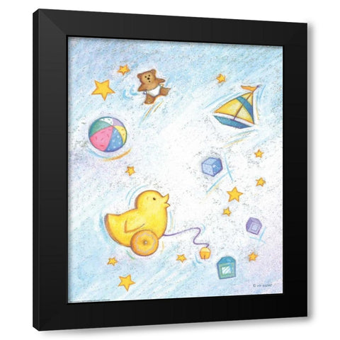 Nursery 2 Chick Black Modern Wood Framed Art Print with Double Matting by Eisner, Viv