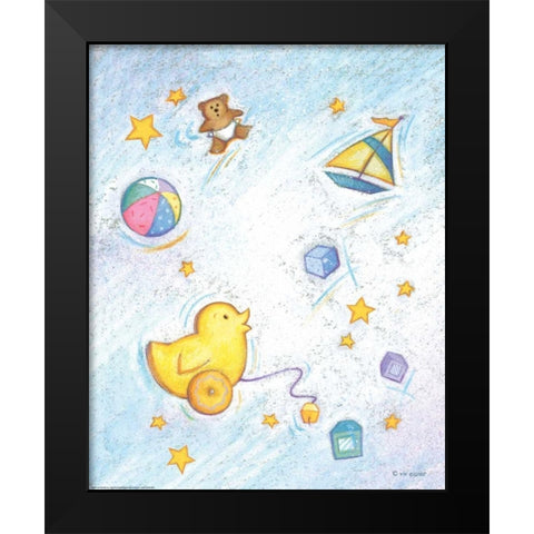 Nursery 2 Chick Black Modern Wood Framed Art Print by Eisner, Viv