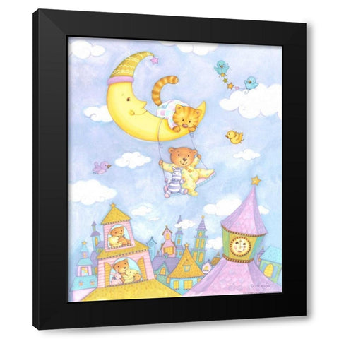 Moon Swing Black Modern Wood Framed Art Print by Eisner, Viv