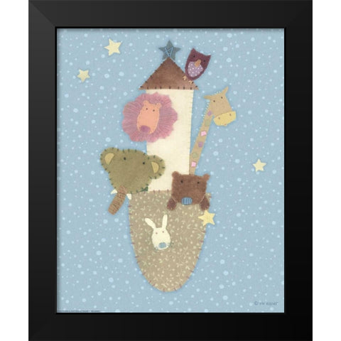 Patchwork Ark Black Modern Wood Framed Art Print by Eisner, Viv