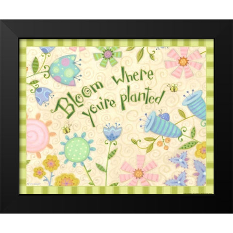 Sayings 2 Bloom Black Modern Wood Framed Art Print by Eisner, Viv