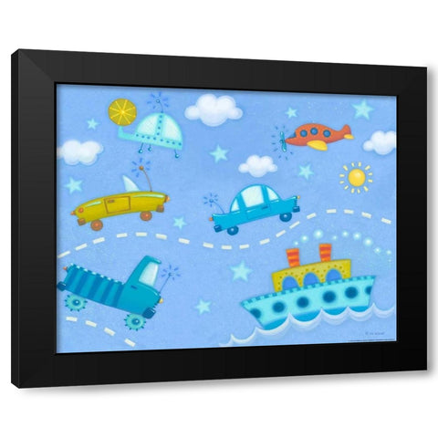 Travel Time Black Modern Wood Framed Art Print by Eisner, Viv