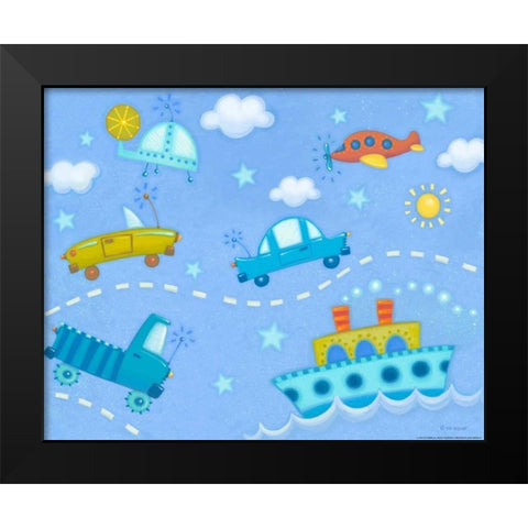 Travel Time Black Modern Wood Framed Art Print by Eisner, Viv