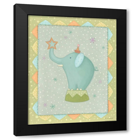 Circus 2 Elephant Black Modern Wood Framed Art Print by Eisner, Viv