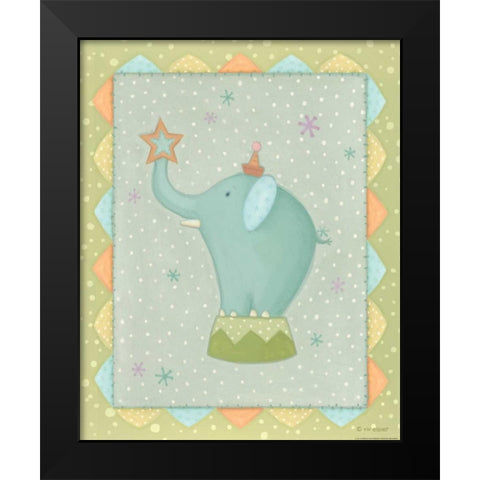 Circus 2 Elephant Black Modern Wood Framed Art Print by Eisner, Viv