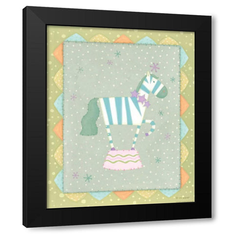 Circus 3 Zebra Black Modern Wood Framed Art Print by Eisner, Viv