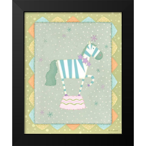 Circus 3 Zebra Black Modern Wood Framed Art Print by Eisner, Viv