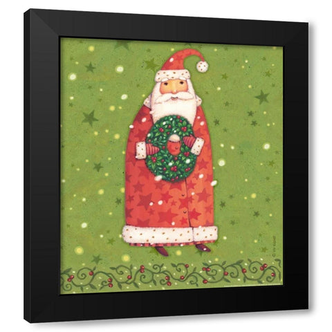 Green Santa  Black Modern Wood Framed Art Print with Double Matting by Eisner, Viv