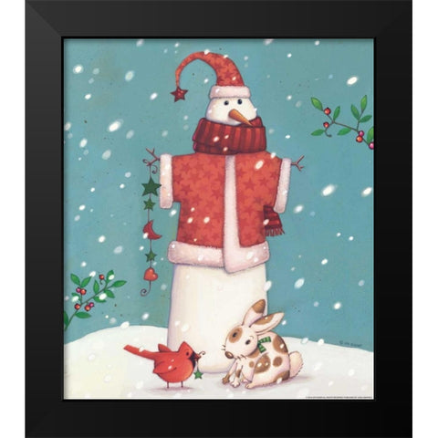 Snowman 3 Black Modern Wood Framed Art Print by Eisner, Viv