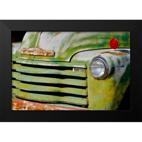 Green Truck Black Modern Wood Framed Art Print by Vizvary, Susan